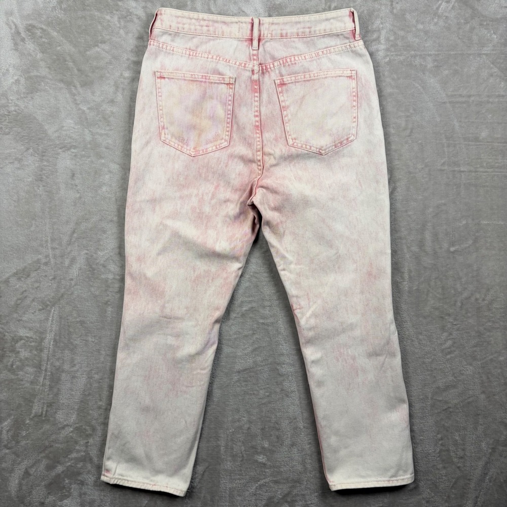 PacSun Mom Jeans Sz 29 Pink Distressed Straight Leg Acid Wash Cotton Edgy Summer - Picture 2 of 15